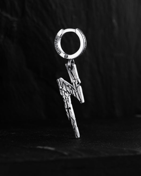 Silver single earring LIGHTNING
