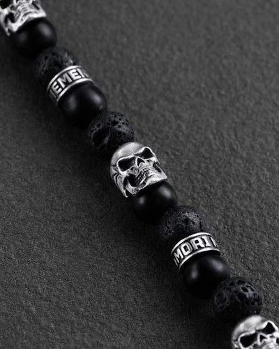 АРХІВ - Мужской браслет SKULL. LAVA STONE