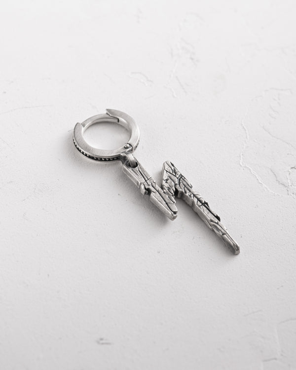 Silver single earring LIGHTNING