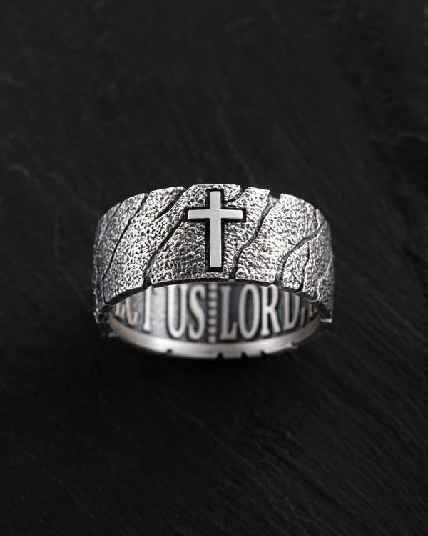 Silver ring GOD'S SHIELD