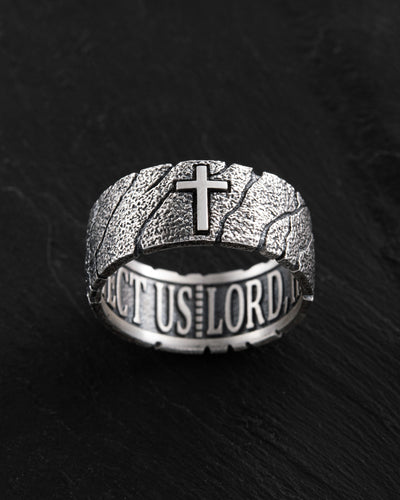 Silver ring GOD'S SHIELD