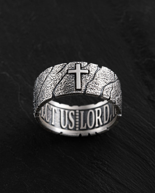 Silver ring GOD'S SHIELD
