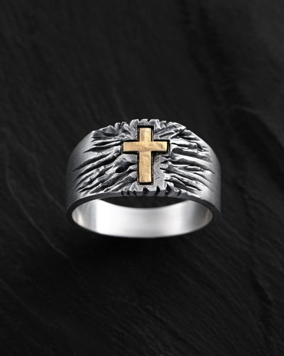 Silver ring IN FIDE (14K yellow gold insert)