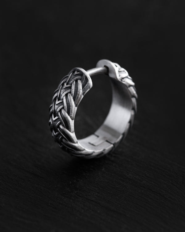 Silver hoop earring CELTIC KNOT — product view 2