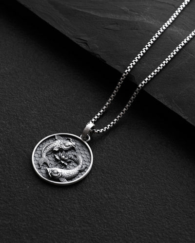 Silver pendant KOI YIN YANG