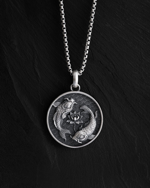 Silver pendant KOI YIN YANG