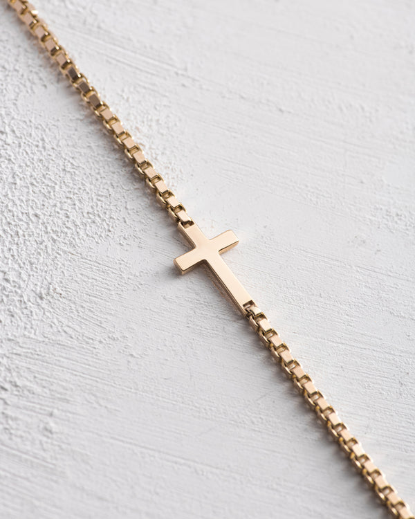 Bracelet CROSS (14k yellow gold)