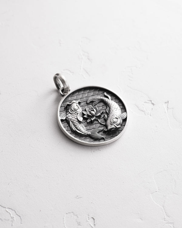 Silver pendant KOI YIN YANG