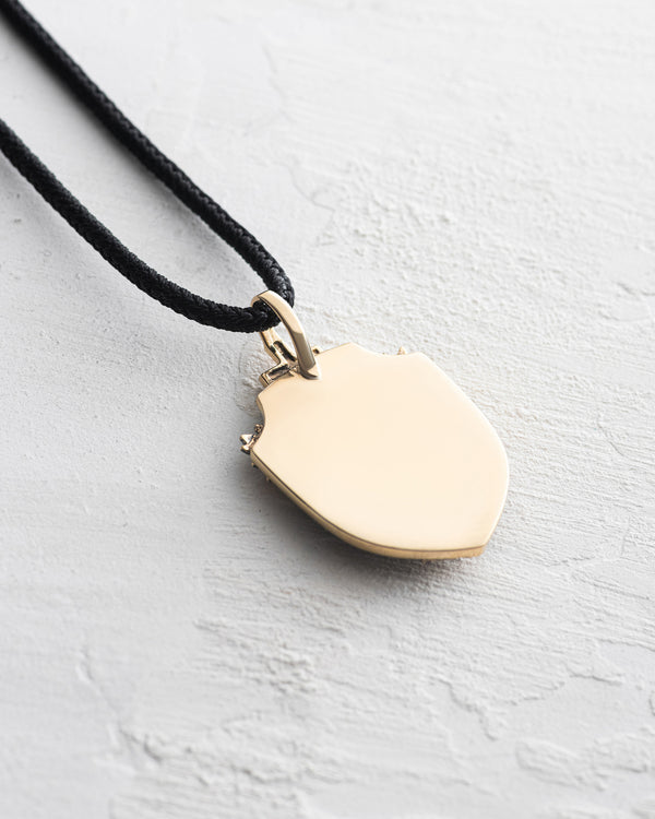 Pendant ARCHANGEL MICHAEL (14k yellow gold, onyx)
