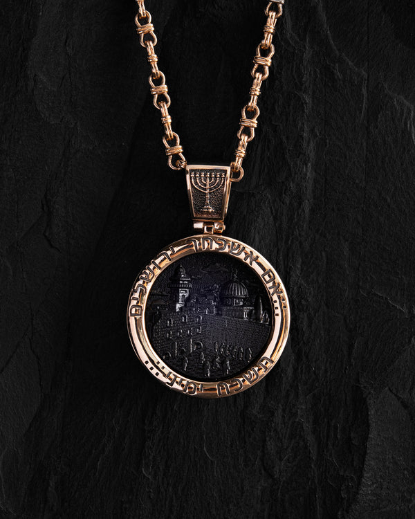 Pendentif ÉTOILE DE DAVID en ébène (or jaune 14 carats)