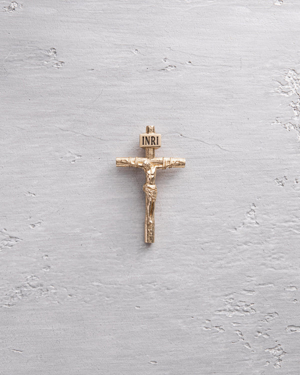 Croix en or jaune 14 carats CRUCIFIXION de JÉSUS-CHRIST S