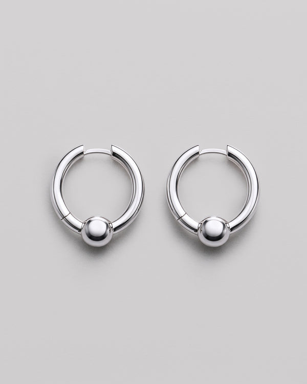 Silver hoop earrings BUBBLE