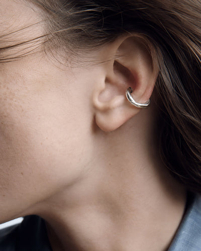Boucle d'oreille unique en argent - manchette ACCENT