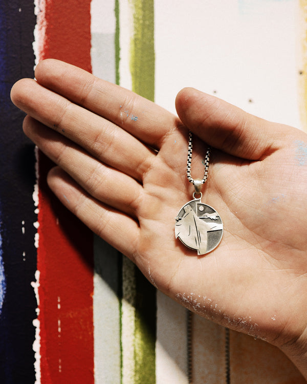 Silver pendant HUNTING FOR LIFE