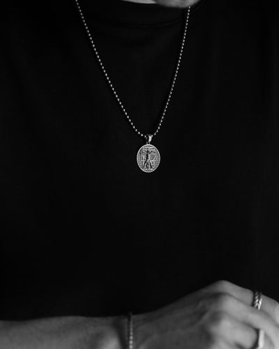 Pendentif en argent HOMME DE VITRUVE (Léonard de Vinci)