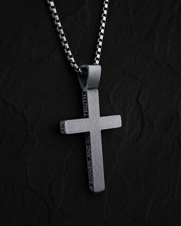 Silver cross JESUS PRAYER