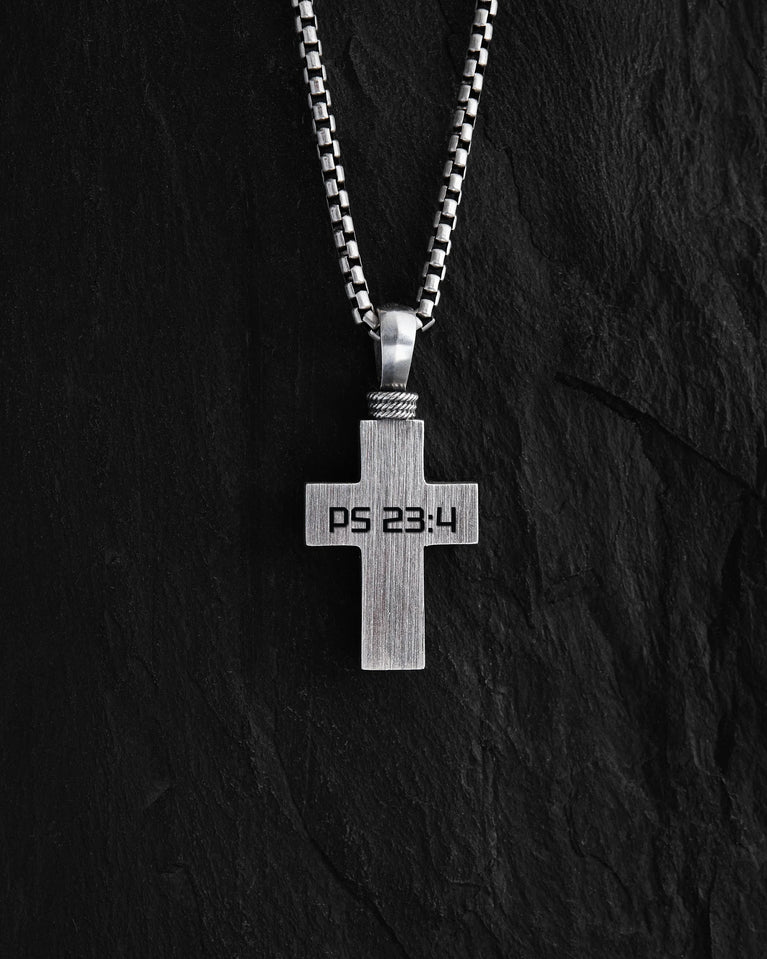 FONTE cross engraving example: PS 23:4 with safe margins