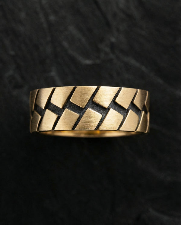 Anello ROUTE (oro giallo 14k)