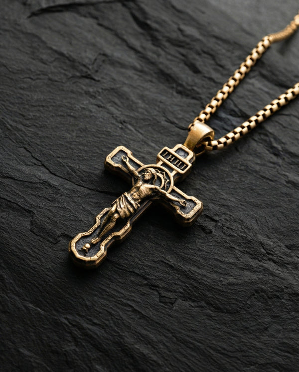 Croix FILIUS UNIGENITUS DEI (or jaune 14 carats)