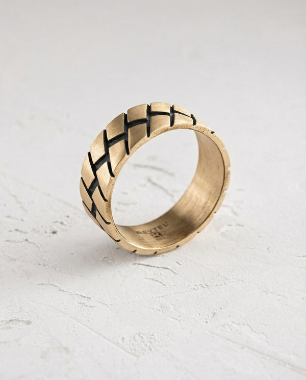 Anello ROUTE (oro giallo 14k)