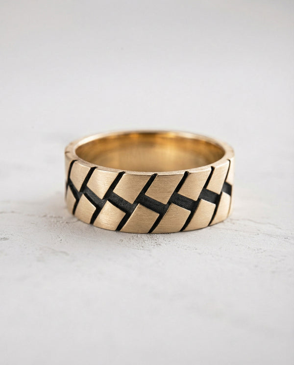 Anello ROUTE (oro giallo 14k)