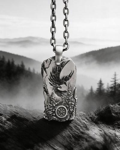 Silberanhänger HERR DES HIMMELS. VEGVISIR