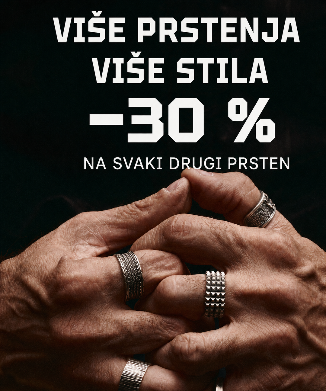30 % popusta na svaki drugi muški prsten