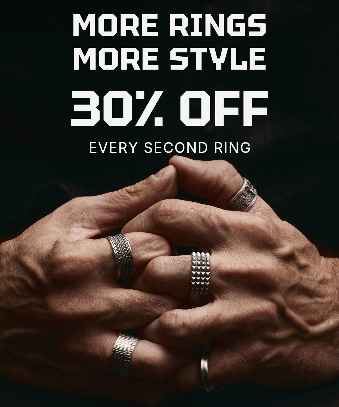 30% off every second men's ring