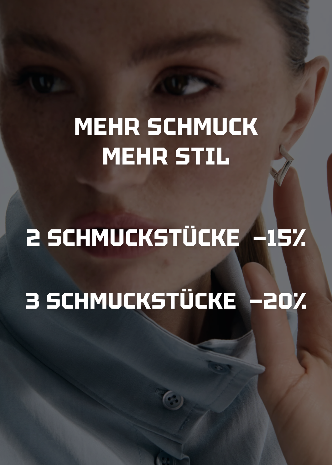 Silberner Damenschmuck: 15 % Rabatt auf 2 und 20 % auf 3 Schmuckstücke