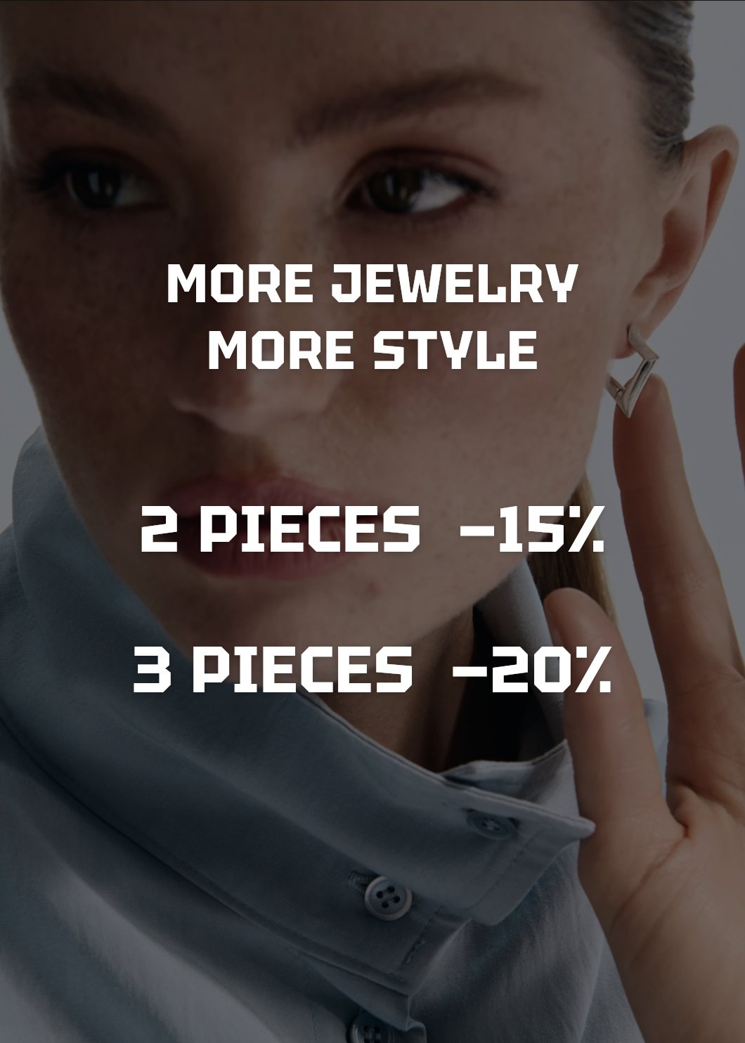 Women’s silver jewelry offer: 15% off 2 pieces and 20% off 3 pieces