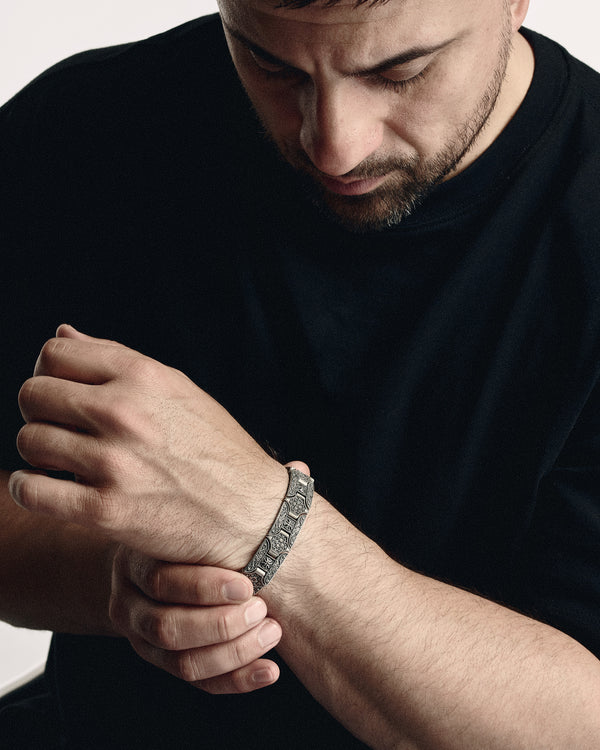 Silver bracelet TEMPLAR CROSS