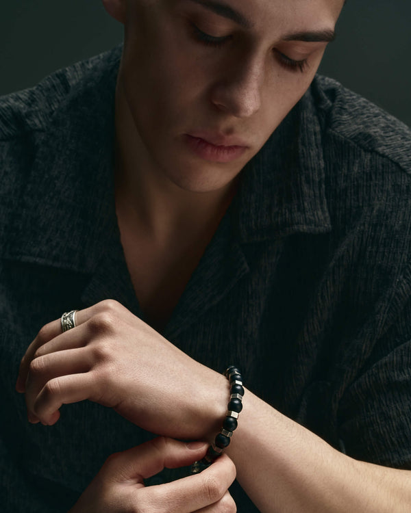 Herrenarmband RESPONDEO (Silber, Lava)
